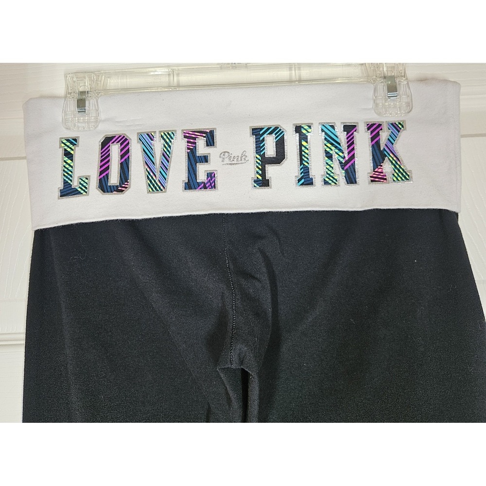 Victoria's Secret Fold over Yoga Pant Love Pink Y2K Legging M Geometric Print